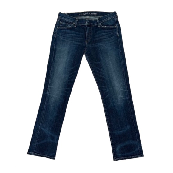 Citizens of Humanity Women's Size 29 Dark Blue Cotton blend Straight Leg Jeans - Picture 1 of 9